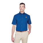 Harriton Men's Easy Blend™ Short-Sleeve Twill Shirt with Stain-Release